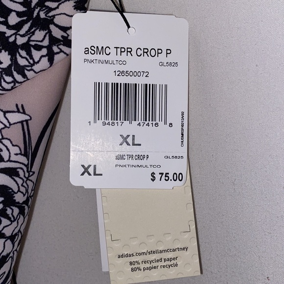 Adidas by Stella McCartney crop top sz XL pink new - Picture 3 of 8